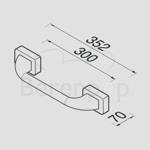 Geesa Bloq 703130 badgreep 30cm chroom