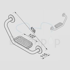 Geesa Hotel 128 badgreep 45 graden met zeephouder chroom