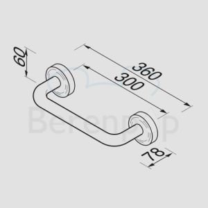 Geesa Luna 553130 badgreep 30cm chroom