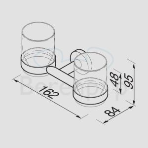 Geesa Nemox 652202 dubbele glashouder chroom