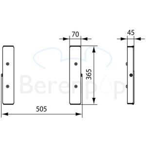 Handicare (Linido) LI2215101402 set hoogte verstelplaten RVS gecoat wit