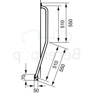 Handicare (Linido) LI2611012102 trapspilbeugel 510x510mm staal gecoat wit