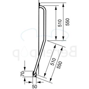Handicare (Linido) LI2611012402 trapspilbeugel 510x510mm RVS gecoat wit