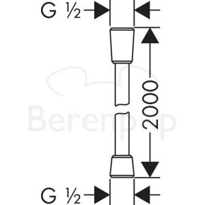 Hansgrohe Isiflex'B 28274000 doucheslang 200cm chroom