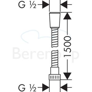 Hansgrohe Metaflex'C 28263000 doucheslang 150cm chroom