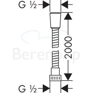 Hansgrohe Metaflex'C 28264000 doucheslang 200cm chroom