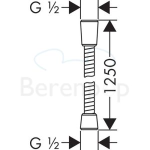 Hansgrohe Sensoflex 28132000 metalen doucheslang 125cm chroom