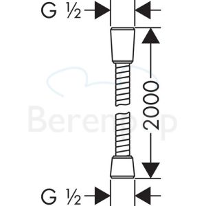 Hansgrohe Sensoflex 28134000 metalen doucheslang 200cm chroom