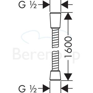 Hansgrohe Sensoflex 28136000 metalen doucheslang 160cm chroom