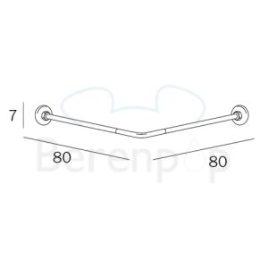 Inda A0144AAP douchestang 80x80cm glanzend aluminium