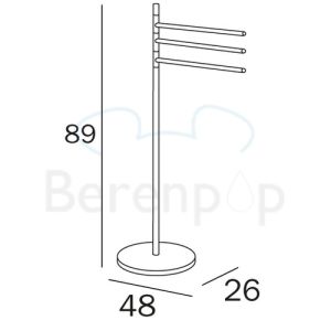Inda AV085DCR handdoekhouder standaard chroom