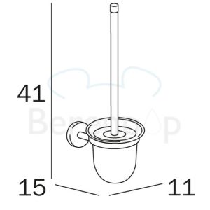 Inda Forum A36140CR21 toiletborstelhouder gesatineerd glas/ chroom
