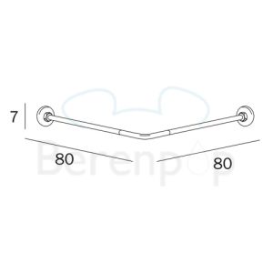 Inda Hotellerie A0148ACR douchestang 80x80cm messing verchroomd