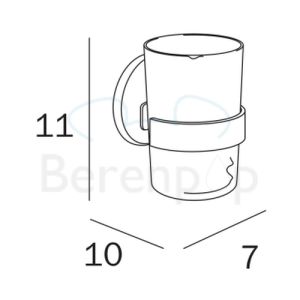 Inda Hotellerie A04100CR03 bekerhouder helder glas/ chroom