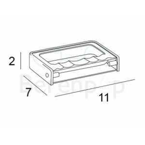 Inda Hotellerie A05300CR03 asbak wand chroom met helder transparant glazen bakje