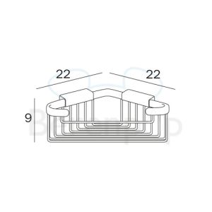 Inda Hotellerie AV031ACR hoek zeepkorf chroom