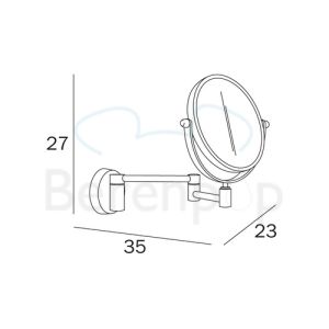 Inda Hotellerie AV058CCR scheerspiegel wand chroom