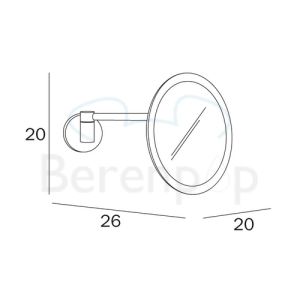 Inda Hotellerie AV058ECR scheerspiegel wand chroom