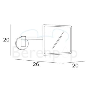 Inda Hotellerie AV058FCR scheerspiegel wand chroom
