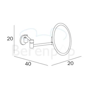Inda Hotellerie AV058LCR scheerspiegel wand chroom