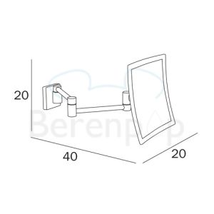 Inda Hotellerie AV058MCR scheerspiegel wand chroom