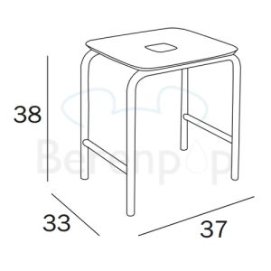 Inda Hotellerie AV375AWW krukje met zitting wit