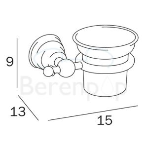 Inda Raffaella A32100DR21 bekerhouder gesatineerd glas/ goud