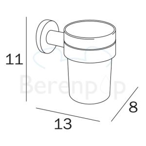 Inda Touch A46100CR21 bekerhouder gesatineerd glas/ chroom