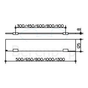 Keuco Moll 12710015600 glazen planchet 650mm chroom