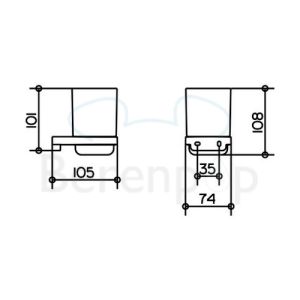 Keuco Moll 12750019000 glashouder chroom