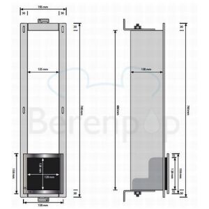Looox Closed CL1 reserverolhouder voor 6 rollen inbouw RVS