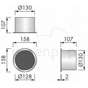 Looox Closed CL3 reserverolhouder voor 1 rol inbouw RVS