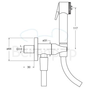 Raminex toiletdouches Tuka Tuka AC 675 51 toiletdouche met slang en stopkraan chroom