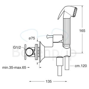 Raminex toiletdouches Tuka Tuka PD 677 51 toiletdouche met slang en mengkraan chroom
