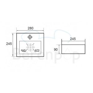 San4U 2502710 Mini-Beta fontein 28 x24,5x9cm keramiek wit