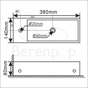San4U 2506401 Queen (links) fontein 38x14x8cm keramiek wit