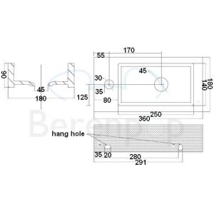San4U 2512035 One Pack Mini-Block (links) fonteinset wit keramiek/ chroom