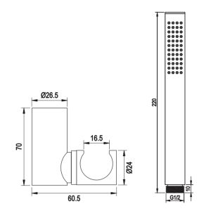 Brauer Edition 5-CE-041-3 opbouw baddouche thermostaatkraan SET 03 chroom