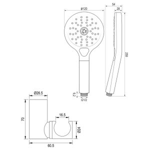 Brauer Edition 5-CE-041-4 opbouw baddouche thermostaatkraan SET 04 chroom