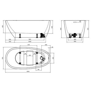 Clou InBe IB0540402 vrijstaand bad 150x73 acryl wit