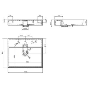 Clou New Wash Me CL0201430 wastafel 50x42cm glanzend wit keramiek