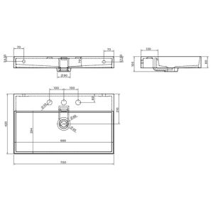 Clou New Wash Me CL0201432 wastafel 70x42cm glanzend wit keramiek