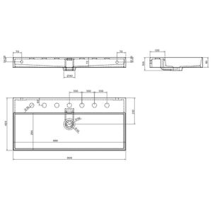 Clou New Wash Me CL0201434 wastafel 90x42cm glanzend wit keramiek