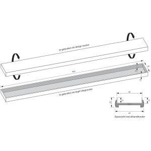 Brauer DR-MRFW100NG douchegoot met multifunctioneel rooster en flens voor wandmontage 7 x 100cm RVS geborsteld