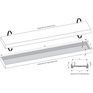 Brauer DR-MRFW50NG douchegoot met multifunctioneel rooster en flens voor wandmontage 7 x 50cm RVS geborsteld