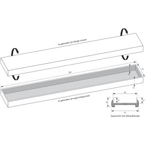 Brauer DR-MRFW60NG douchegoot met multifunctioneel rooster en flens voor wandmontage 7 x 60cm RVS geborsteld