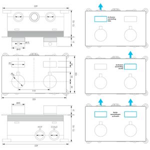 Brauer Edition 5-NG-208 thermostatische inbouw badkraan met drukknoppen SET 03 RVS geborsteld PVD