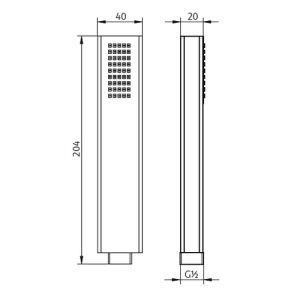 HSK Shower & Co! 1000309 showerset 3.09 rechthoekig (badmengkraan + badset) chroom