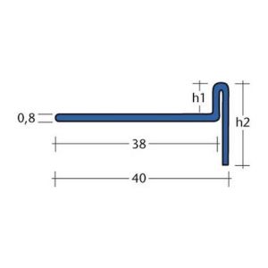 Blanke Aqua Keil 7542840080L afschotprofiel douchevloer 980x8x24 links RVS verchroomd