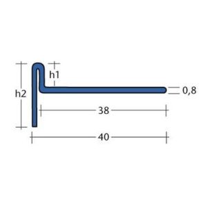 Blanke Aqua Keil 7552856100R afschotprofiel douchevloer 1480x10x32 rechts mat zwart